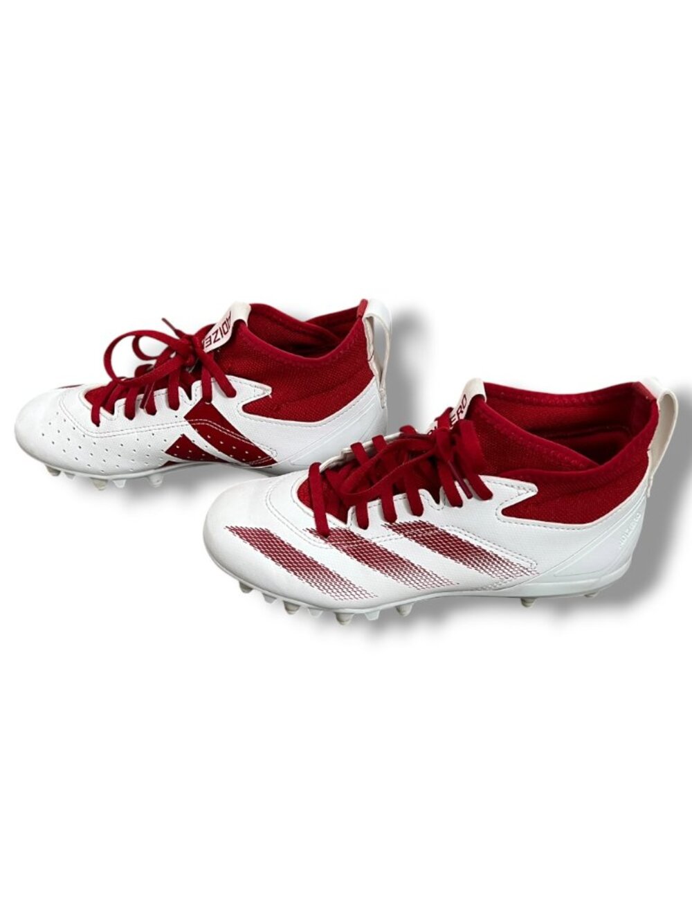 Adidas Adizero Impact White Red American Football Cleats Big Kid Size 4 - Picture 2 of 8